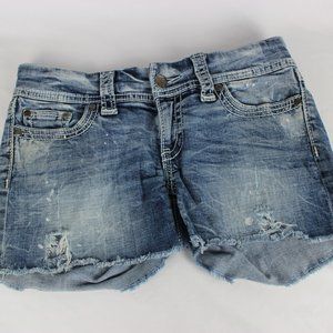 BKE Distressed Light Blue Denim Jean Shorts